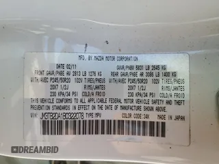 2011 Mazda CX-9 Grand Touring z VIN JM3TB2DA1B0322078, wystawiony jako Copart lot #54230435 z przebiegiem 186 799 mil mil oraz Szkoda całkowita • Salvage title. Historia ofert i sprzedaży dostępna na DreamBid. Obrazek 14.