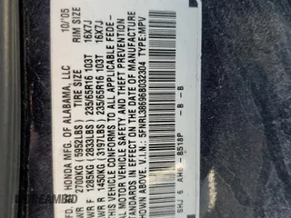 2006 Honda Odyssey EX-L с VIN 5FNRL38696B032304, выставлен на аукционе Copart как лот 59104445 с пробегом Не указан миль и Чистый • Clean title. История ставок и продаж доступна на DreamBid. Изображение 14.