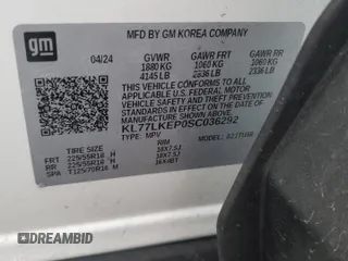 2025 Chevrolet Trax ACTIV with VIN KL77LKEP0SC036292, listed as a Copart auction lot 47703145 with 14,137 mi miles and Salvage Title. Bid and sale history available at carsss.com. Image 14.