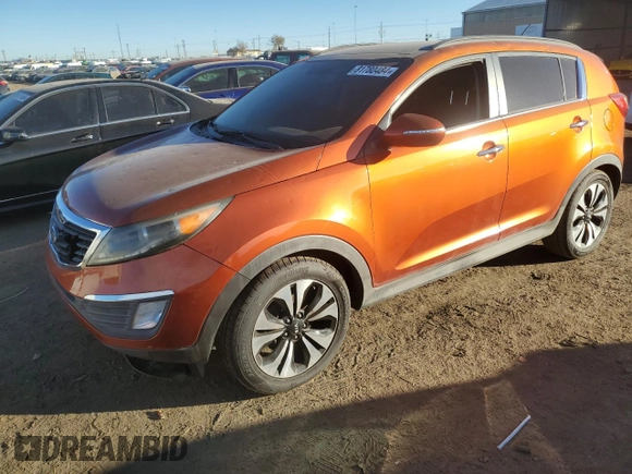 2011 Kia Sportage SX with VIN KNDPCCA63B7164881, listed as a Copart auction lot 81780484 with 126,153 mi miles and Salvage Title. Bid and sale history available at carsss.com. Image 1.