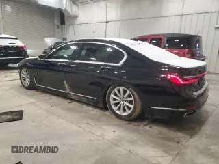2021 BMW 7 Series 740i with VIN WBA7T2C09MCF07657, listed as a Copart auction lot 44993824 with 47,837 mi miles and Non repairable. Bid and sale history available at DreamBid. Image 2.