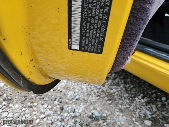 2002 Porsche Boxster S with VIN WP0CB29822U663240, listed as a Copart auction lot 80879314 with 0 mi miles and Salvage Title. Bid and sale history available at carsss.com. Image 12.