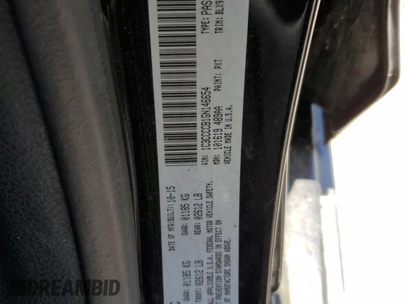 2016 Chrysler 200 C with VIN 1C3CCCCB1GN146654, listed as a Copart auction lot 55828645 with 182,959 mi miles and Clean Title. Bid and sale history available at DreamBid. Image 12.