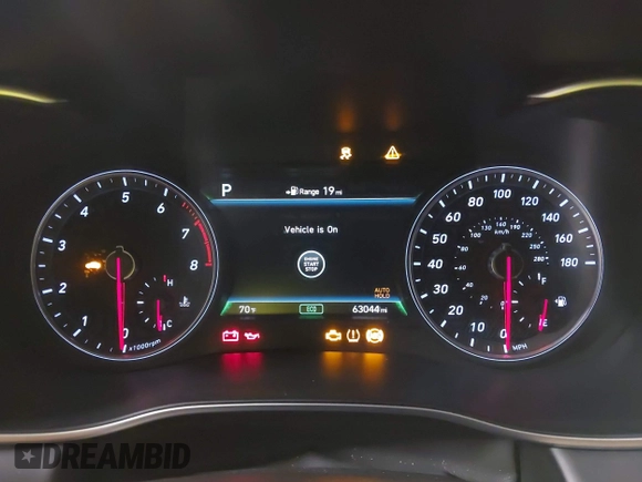 2019 Genesis G70 Advanced with VIN KMTG54LE6KU037582, listed as a IAAI auction lot 42099548 with 63,044 mi miles and . Bid and sale history available at DreamBid. Image 7.