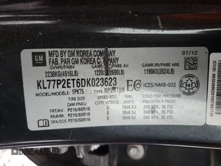 2013 Chevrolet Orlando z VIN KL77P2ET6DK023623, wystawiony jako Copart lot #47635355 z przebiegiem 204 910 mil mil oraz Tytuł czysty. Historia ofert i sprzedaży dostępna na DreamBid. Obrazek 12.
