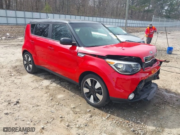 2016 Kia Soul + with VIN KNDJP3A57G7387885, listed as a IAAI auction lot 41810895 with 102,785 mi miles. Bid and sale history available at carsss.com. Image 1.