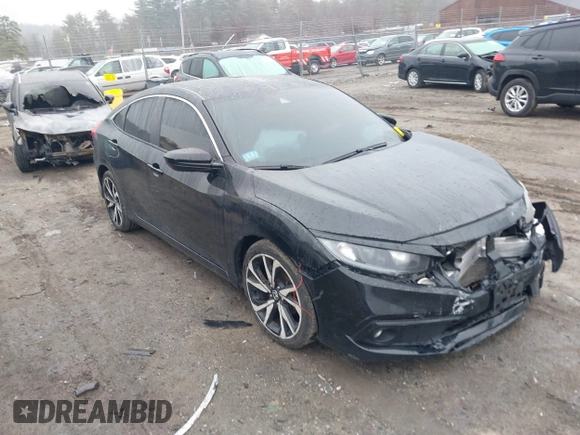 2019 Honda Civic Sport with VIN 2HGFC2F86KH566920, listed as a IAAI auction lot 41838032 with 58,917 mi miles and . Bid and sale history available at DreamBid. Image 1.