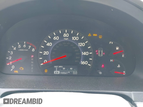 2008 Honda Odyssey Touring with VIN 5FNRL38908B100051, listed as a IAAI auction lot 42110484 with 190,567 mi miles and . Bid and sale history available at DreamBid. Image 7.