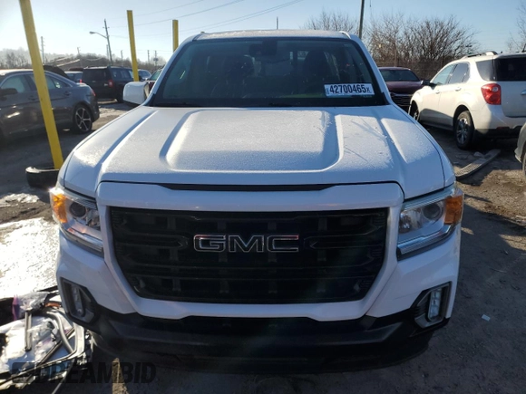 2021 GMC Canyon 4WD Elevation with VIN 1GTG6CEN9M1196409, listed as a Copart auction lot 42700465 with 26,023 mi miles and Salvage Title. Bid and sale history available at carsss.com. Image 5.