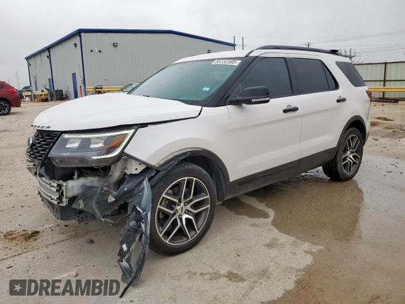2018 Ford Explorer Sport z VIN 1FM5K8GT1JGB77644, wystawiony jako Copart lot #59732595 z przebiegiem 118 210 mil mil oraz Szkoda całkowita • Salvage title. Historia ofert i sprzedaży dostępna na DreamBid. Obrazek 1.