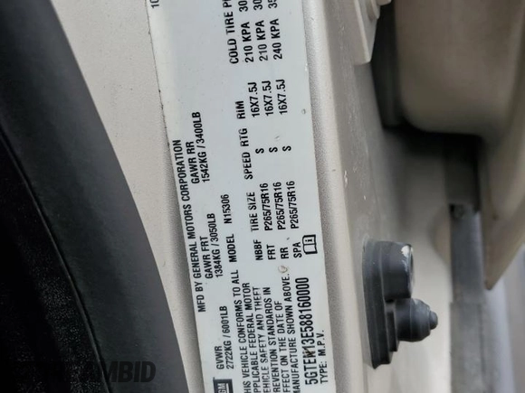 2008 Hummer H3 SUV with VIN 5GTEN13E588160000, listed as a Copart auction lot 70584094 with 205,544 mi miles and Salvage Title. Bid and sale history available at carsss.com. Image 14.