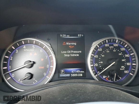 2017 Infiniti Q50 Sport with VIN JN1EV7AP7HM743063, listed as a Copart auction lot 61135995 with 47,149 mi miles and Salvage title. Bid and sale history available at DreamBid. Image 9.