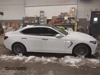 2020 Genesis G70 3.3T with VIN KMTG34LE6LU053580, listed as a IAAI auction lot 41220095 with 75,219 mi miles and . Bid and sale history available at DreamBid. Image 14.