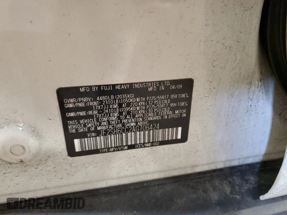 2010 Subaru Forester 2.5X Premium with VIN JF2SH6CC2AG706424, listed as a Copart auction lot 49224175 with 134,168 mi miles and Salvage Title. Bid and sale history available at carsss.com. Image 13.