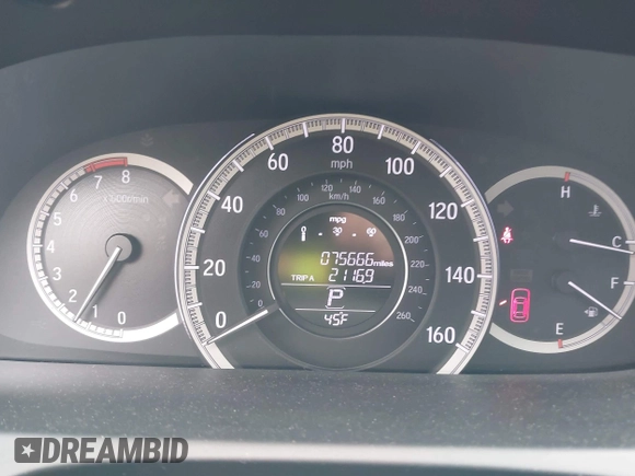 2016 Honda Accord Sedan EX with VIN 1HGCR2F71GA030357, listed as a IAAI auction lot 40885148 with 75,666 mi miles. Bid and sale history available at carsss.com. Image 7.