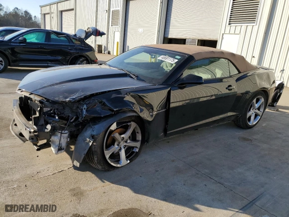2015 Chevrolet Camaro LT with VIN 2G1FD3D36F9276629, listed as a Copart auction lot 46691175 with 186,036 mi miles and Salvage Title. Bid and sale history available at carsss.com. Image 1.