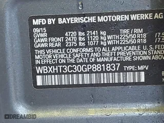 2016 BMW X1 xDrive28i with VIN WBXHT3C30GP881837, listed as a IAAI auction lot 41117389 with 84,157 mi miles. Bid and sale history available at carsss.com. Image 9.