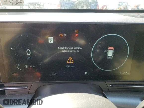 2024 Hyundai Kona Limited with VIN KM8HECA38RU099702, listed as a Copart auction lot 46583115 with 11,897 mi miles and Salvage Title. Bid and sale history available at carsss.com. Image 9.