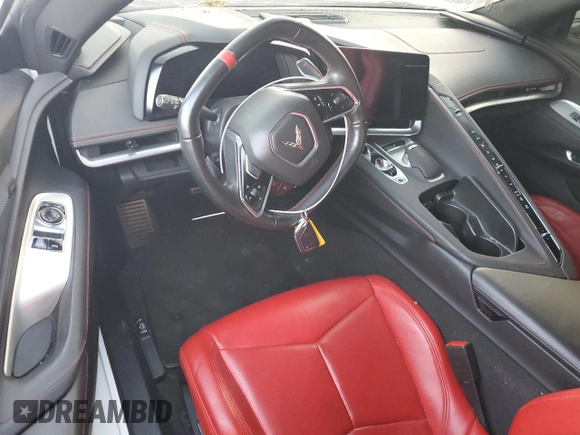 2021 Chevrolet Corvette 1LT with VIN 1G1YA2D43M5105061, listed as a Copart auction lot 77999404 with 35,489 mi miles and Salvage Title. Bid and sale history available at carsss.com. Image 8.