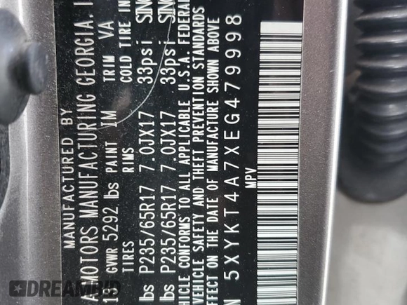2014 Kia Sorento LX with VIN 5XYKT4A7XEG479998, listed as a Copart auction lot 50444815 with 90,852 mi miles and Salvage Title. Bid and sale history available at carsss.com. Image 13.