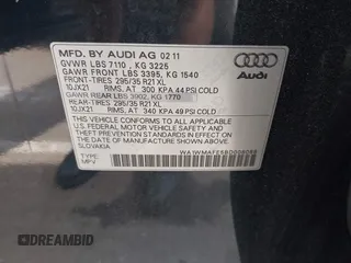 2011 Audi Q7 Prestige z VIN WA1WMAFE5BD008088, wystawiony jako IAAI lot #42262881 z przebiegiem 200 288 mil mil oraz . Historia ofert i sprzedaży dostępna na DreamBid. Obrazek 9.