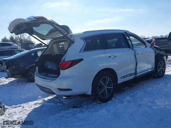 2020 Infiniti QX60 LUXE with VIN 5N1DL0MM0LC535835, listed as a IAAI auction lot 41226329 with 58,285 mi miles. Bid and sale history available at carsss.com. Image 4.