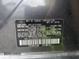 2024 Subaru Crosstrek Premium с VIN JF2GUADCXR8380557, выставлен на аукционе Copart как лот 57637905 с пробегом 8 968 миль миль и Списание • Salvage title. История ставок и продаж доступна на DreamBid. Изображение 12.