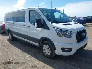 2023 Ford Transit Passenger XL with VIN 1FBAX2YG2PKA45201, listed as a IAAI auction lot 41796428 with 34,040 mi miles. Bid and sale history available at carsss.com. Image 1.