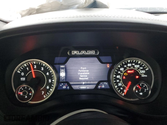 2025 Ram 1500 Big Horn with VIN 1C6SRFFPXSN511220, listed as a Copart auction lot 44011285 with 20,861 mi miles and Salvage Title. Bid and sale history available at carsss.com. Image 9.