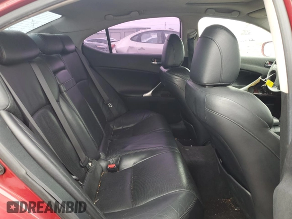 2006 Lexus IS 250 with VIN JTHCK262565000825, listed as a Copart auction lot 51835875 with 134,497 mi miles and Salvage Title. Bid and sale history available at DreamBid. Image 10.