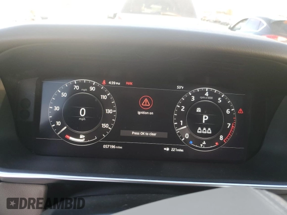2021 Land Rover Range Rover Sport HSE Silver Edition with VIN SALWR2SU0MA758828, listed as a Copart auction lot 43561355 with 57,196 mi miles and Salvage title. Bid and sale history available at DreamBid. Image 9.