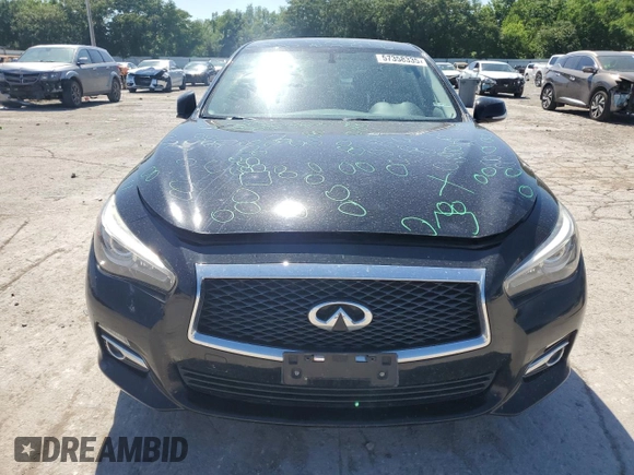 2015 Infiniti Q50 Premium with VIN JN1BV7AR9FM394070, listed as a Copart auction lot 57358335 with 71,982 mi miles and Salvage title. Bid and sale history available at DreamBid. Image 5.