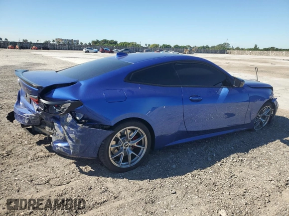 2021 BMW 4 Series M440i xDrive with VIN WBA13AR0XMCG16250, listed as a Copart auction lot 49556245 with 52,717 mi miles and Non Repairable. Bid and sale history available at DreamBid. Image 3.