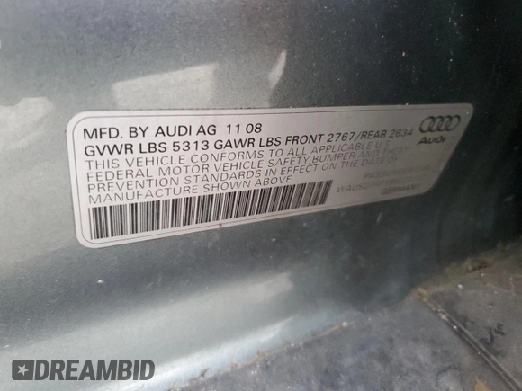 2009 Audi A6 Premium Plus z VIN WAUSG74F19N020332, wystawiony jako Copart lot #84700374 z przebiegiem 116 367 mil mil oraz Szkoda całkowita • Salvage title. Historia ofert i sprzedaży dostępna na DreamBid. Obrazek 12.