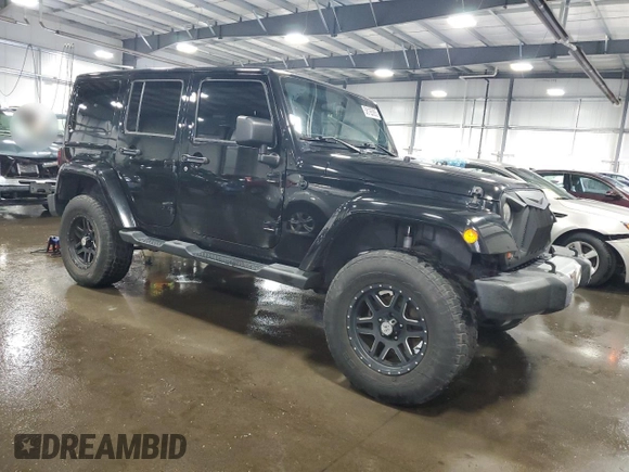 2012 Jeep Wrangler Unlimited Sahara with VIN 1C4BJWEG8CL235893, listed as a Copart auction lot 58195585 with 142,179 mi miles and Salvage title. Bid and sale history available at DreamBid. Image 4.