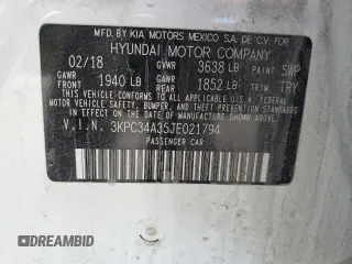 2018 Hyundai Accent Limited with VIN 3KPC34A35JE021794, listed as a Copart auction lot 71097384 with 96,261 mi miles and Salvage Title. Bid and sale history available at carsss.com. Image 12.