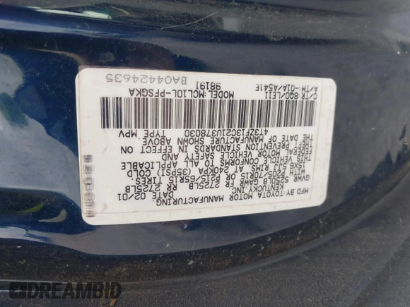 2001 Toyota Sienna LE с VIN 4T3ZF13C21U378030, выставлен на аукционе IAAI как лот 42443672 с пробегом 220 688 миль миль и . История ставок и продаж доступна на DreamBid. Изображение 9.