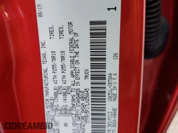 2020 Toyota Tundra 2WD SR with VIN 5TFRY5F17LX256645, listed as a Copart auction lot 74015264 with 90,747 mi miles and Salvage Title. Bid and sale history available at carsss.com. Image 12.