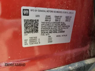 2022 GMC Terrain SLE with VIN 3GKALMEV6NL146666, listed as a Copart auction lot 59292295 with 99,685 mi miles and Salvage title. Bid and sale history available at DreamBid. Image 12.