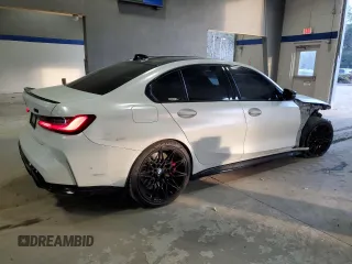 2022 BMW M3 Competition xDrive with VIN WBS43AY03NFM31044, listed as a Copart auction lot 84862834 with 19,417 mi miles and Salvage title. Bid and sale history available at DreamBid. Image 3.