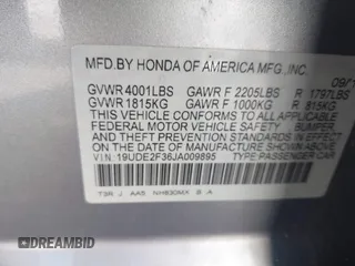 2018 Acura ILX with VIN 19UDE2F36JA009895, listed as a IAAI auction lot 42456933 with 150,153 mi miles and . Bid and sale history available at DreamBid. Image 9.