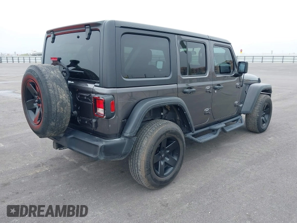 2021 Jeep Wrangler Unlimited Willys with VIN 1C4HJXDM4MW825094, listed as a IAAI auction lot 41515794 with 41,653 mi miles and . Bid and sale history available at DreamBid. Image 4.