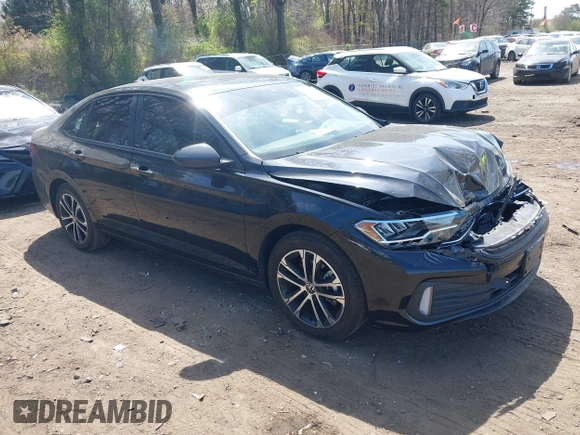 2024 Volkswagen Jetta Sport with VIN 3VWBM7BU6RM011808, listed as a IAAI auction lot 42082762 with 4,656 mi miles and . Bid and sale history available at DreamBid. Image 1.