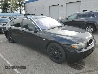 2003 BMW 7 Series 745Li with VIN WBAGN63403DR10940, listed as a Copart auction lot 54620465 with 184,535 mi miles and Salvage Title. Bid and sale history available at carsss.com. Image 4.