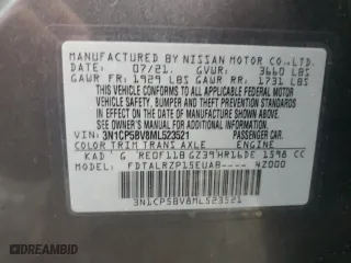 2021 Nissan Kicks S with VIN 3N1CP5BV8ML523521, listed as a Copart auction lot 47611615 with 68,042 mi miles and Salvage Title. Bid and sale history available at carsss.com. Image 13.