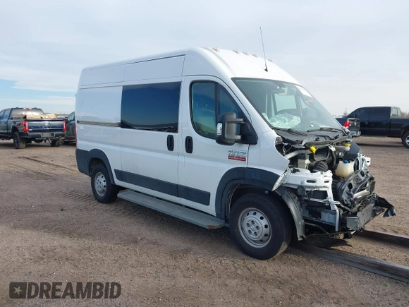 2021 Ram ProMaster Cargo with VIN 3C6LRVBG4ME542149, listed as a IAAI auction lot 41593841 with 70,022 mi miles. Bid and sale history available at carsss.com. Image 1.
