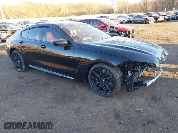 2024 BMW 8 Series M850i with VIN WBAGV8C00RCN95483, listed as a IAAI auction lot 41294811 with 1 mi miles. Bid and sale history available at carsss.com. Image 1.