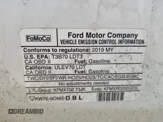 2019 Ford F-150 XL with VIN 1FTEX1EP7KKC19042, listed as a IAAI auction lot 42588713 with 95,305 mi miles and . Bid and sale history available at DreamBid. Image 27.