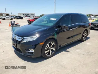 2018 Honda Odyssey Elite with VIN 5FNRL6H9XJB104938, listed as a Copart auction lot 65177745 with 112,275 mi miles and Salvage title. Bid and sale history available at DreamBid. Image 1.