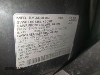 2018 Audi Q5 Premium Plus with VIN WA1BNAFY0J2234930, listed as a Copart auction lot 50654095 with 65,442 mi miles and Salvage Title. Bid and sale history available at carsss.com. Image 15.